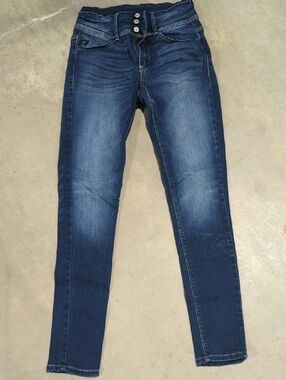 Classic Mid-Rise Women’s Skinny Jeans - Dark Blue